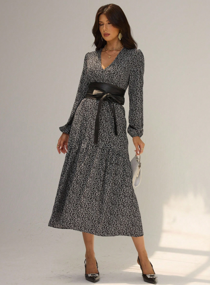 ALARA DITSY FLORAL DRESS WITH BELT