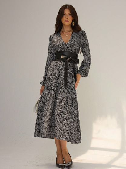 ALARA DITSY FLORAL DRESS WITH BELT