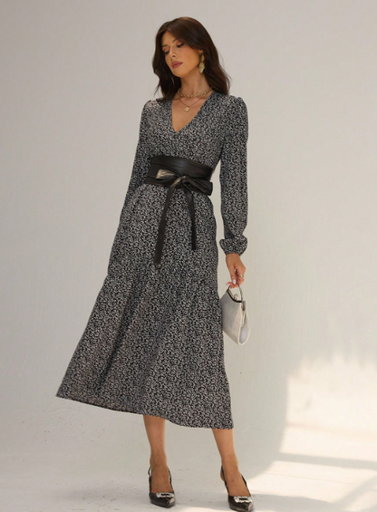 ALARA DITSY FLORAL DRESS WITH BELT