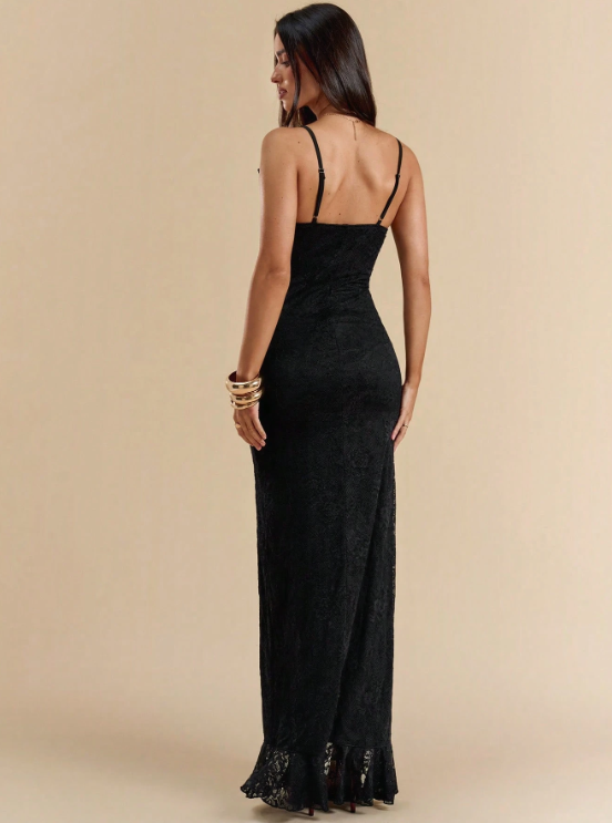 KYLIE LACE RUFFLES MAXI DRESS