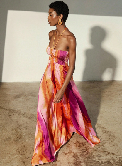 SARA CHIFFON TIE-DYE MAXI DRESS