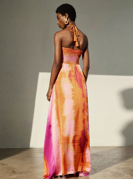 SARA CHIFFON TIE-DYE MAXI DRESS