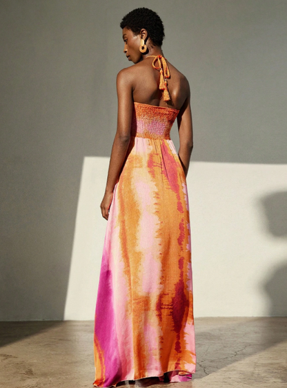 SARA CHIFFON TIE-DYE MAXI DRESS