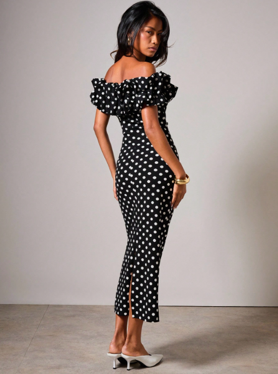 KENDAL POLKA DOT MIDI DRESS
