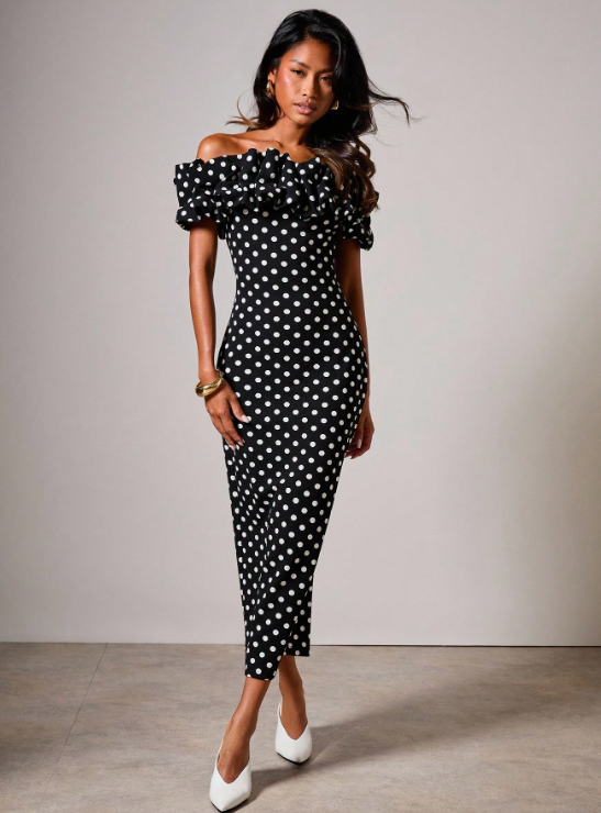 KENDAL POLKA DOT MIDI DRESS