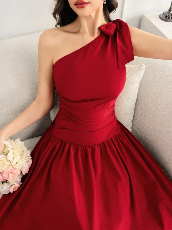 KATINA MIDI DRESS-RED