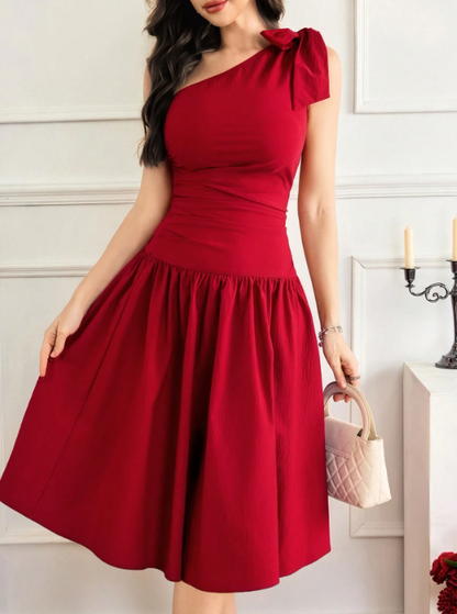 KATINA MIDI DRESS-RED