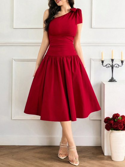 KATINA MIDI DRESS-RED