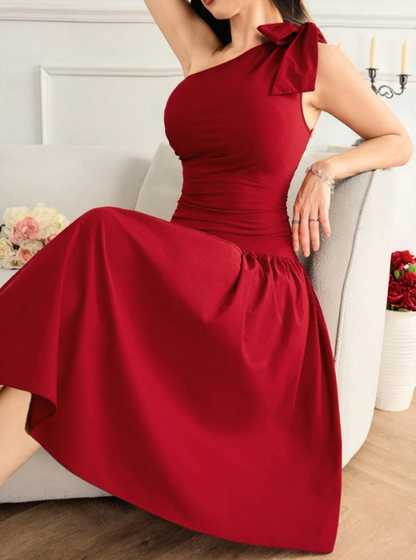 KATINA MIDI DRESS-RED