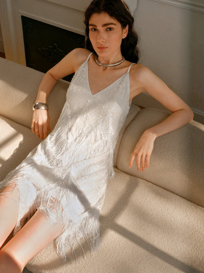 KYLIE TASSEL SEQUIN DRESS