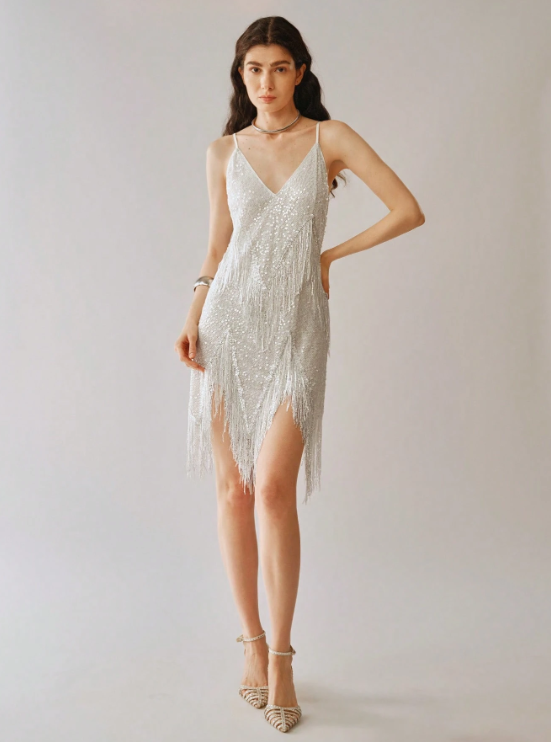 KYLIE TASSEL SEQUIN DRESS