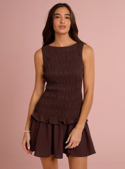 EMILY BROWN RUFFLE DRESS