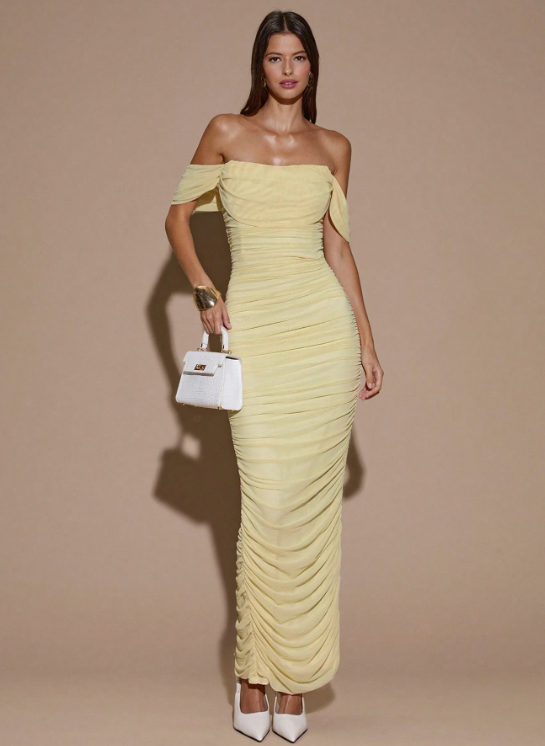 Sophia Ruched Maxi Dress