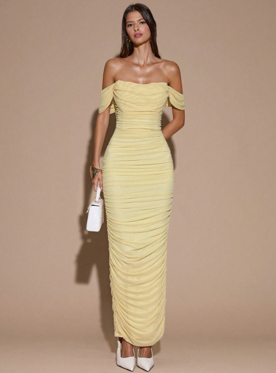 Sophia Ruched Maxi Dress