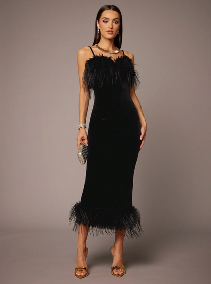 STELLA VELVET MIDI DRESS