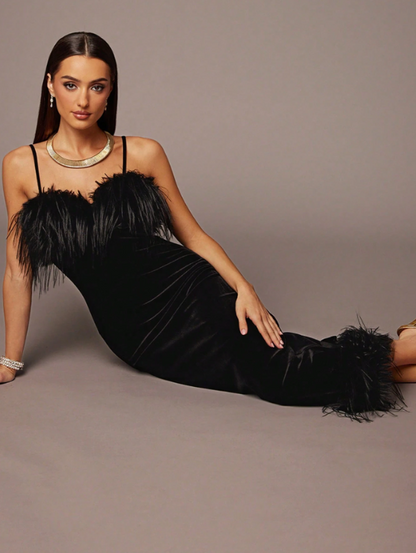 STELLA VELVET MIDI DRESS