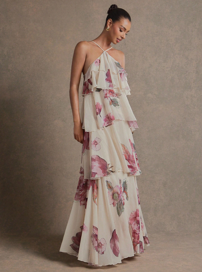 SANDRA CHIFFON MAXI DRESS-FLORAL