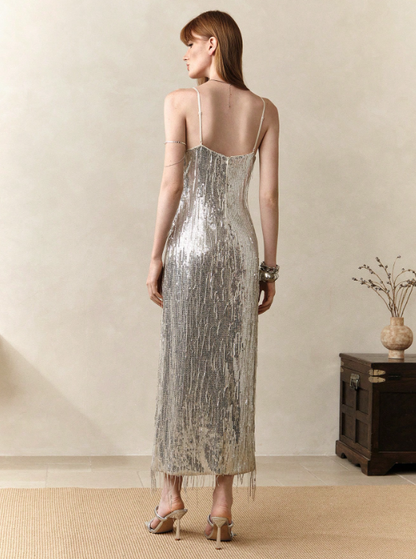 Phobie Sequin Tassel Dress