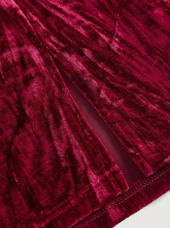 CLARA VELVET MIDI DRESS-BURGUNDY