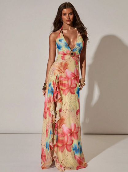 Cyrus Backless Metal Maxi Dress