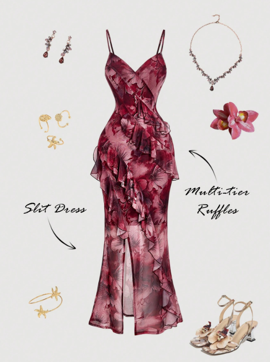 Camila High Slit Floral Maxi Dress