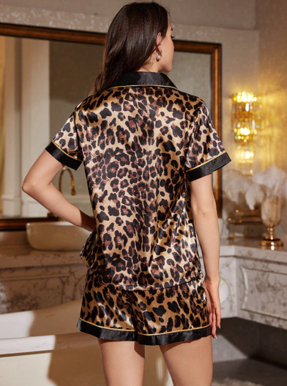 LuxeNights Leopard Sleepwear Set