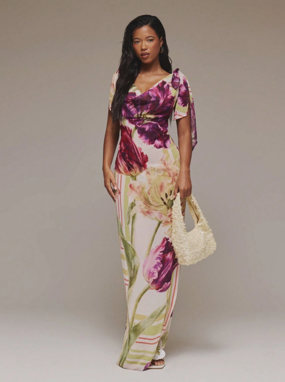 Sophia Floral Low Back Maxi Dress