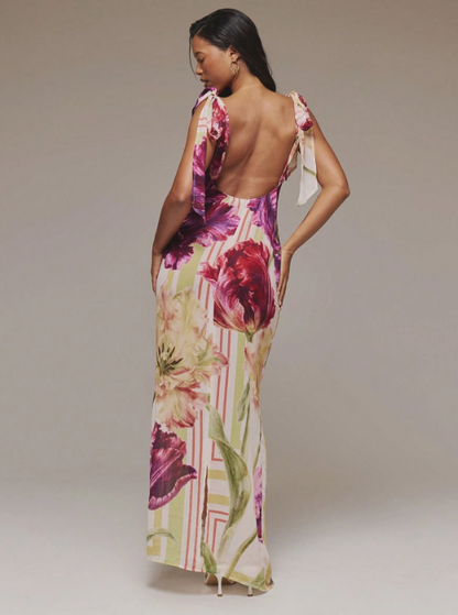 Sophia Floral Low Back Maxi Dress