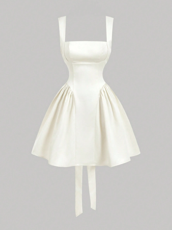Kylie Mini Bow Dress - Beige