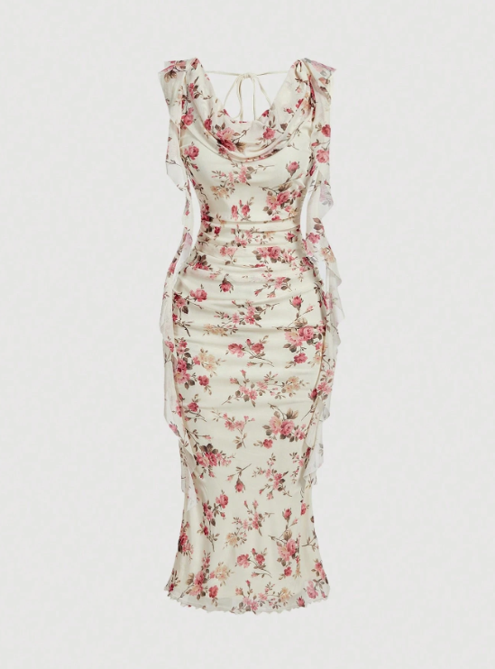 Pontee Floral Midi Dress