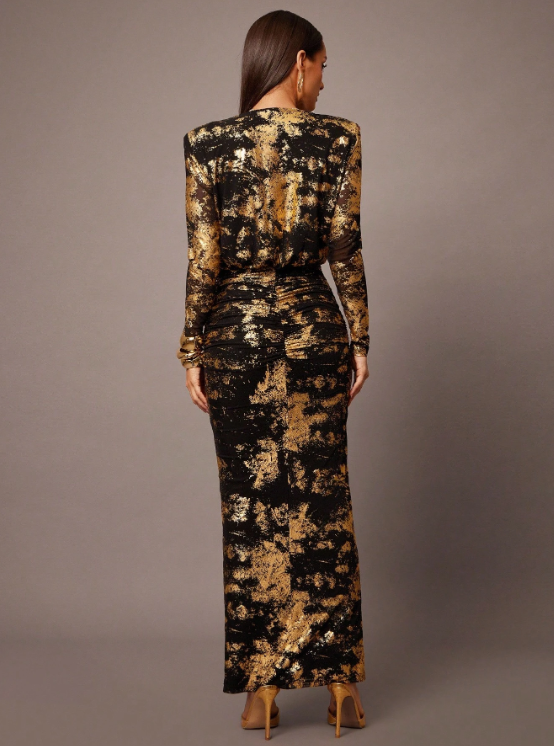 Kimberley Gold Metallic Maxi Dress
