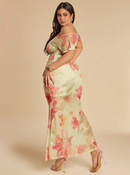 Elodie Floral Mesh Maxi Dress