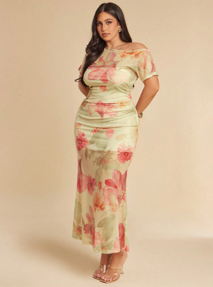 Elodie Floral Mesh Maxi Dress