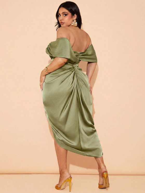 Lovisa Draping Satin Midi Dress