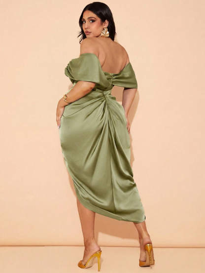 Lovisa Draping Satin Midi Dress