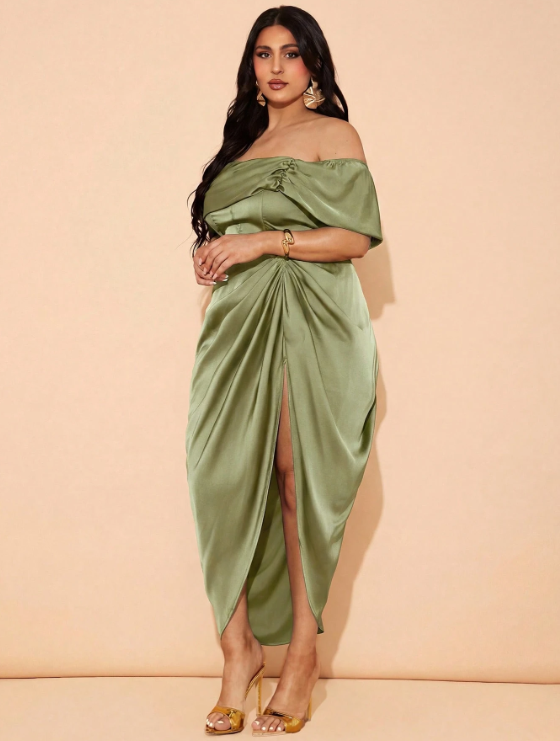 Lovisa Draping Satin Midi Dress
