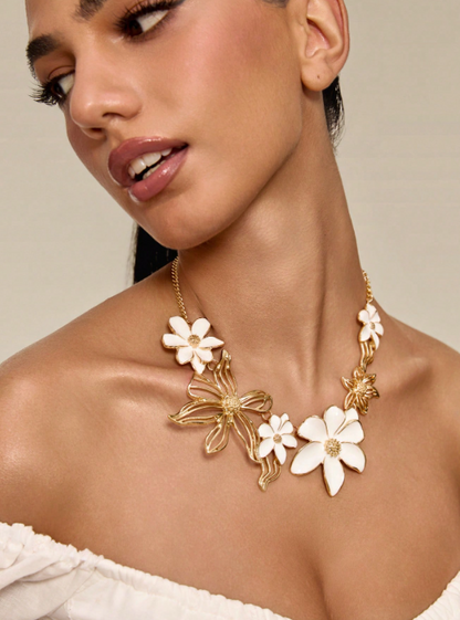 Sophia Oversized Golden Flower Necklace