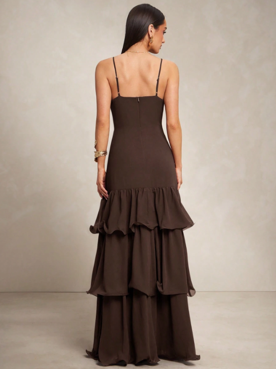 Julie Layered Hem Maxi Dress