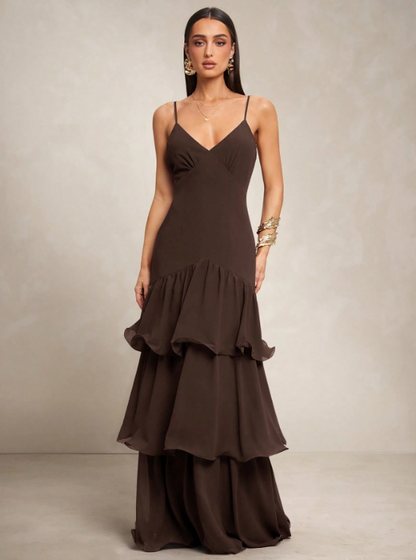 Julie Layered Hem Maxi Dress