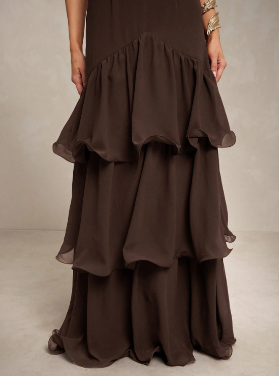 Julie Layered Hem Maxi Dress