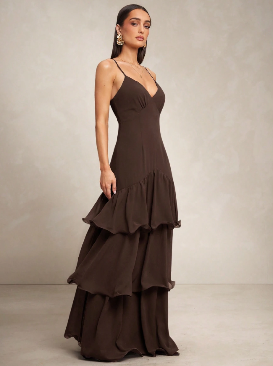 Julie Layered Hem Maxi Dress