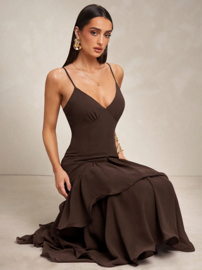 Julie Layered Hem Maxi Dress