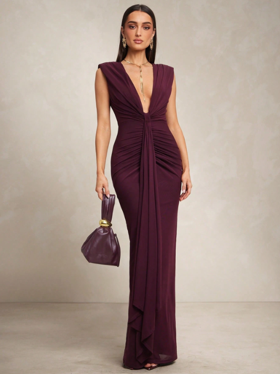 Eloise Maxi Dress - Burgundy