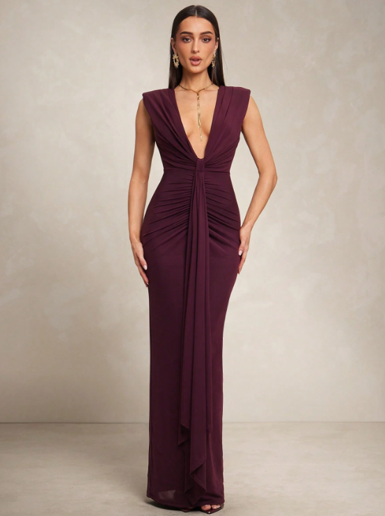 Eloise Maxi Dress - Burgundy