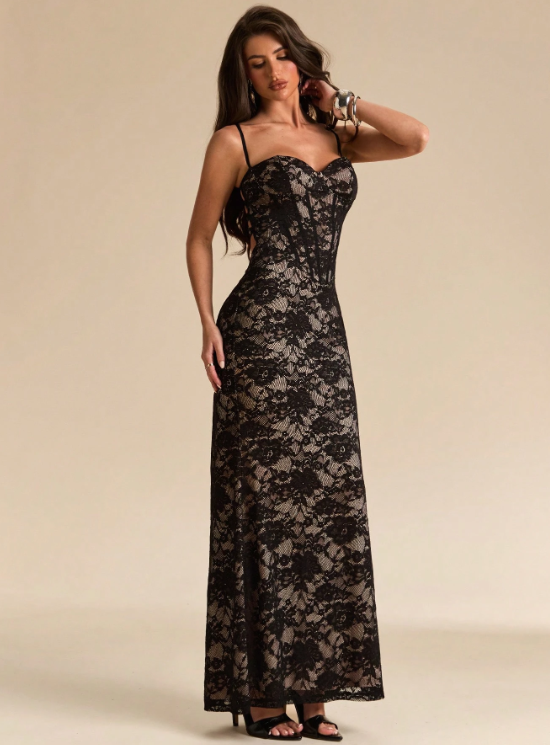 Tiphanie Lace Backless Maxi Dress