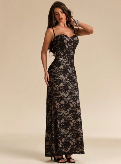 Tiphanie Lace Backless Maxi Dress