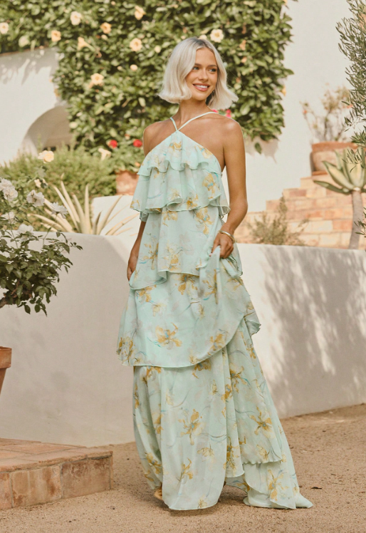 Cloé Floral Chiffon Maxi Dress