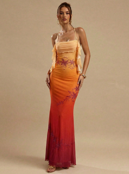 Stella Floral Ruffle Maxi Dress