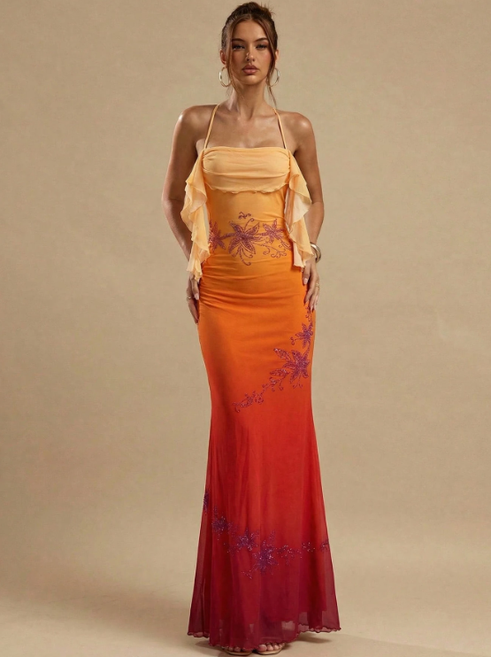 Stella Floral Ruffle Maxi Dress
