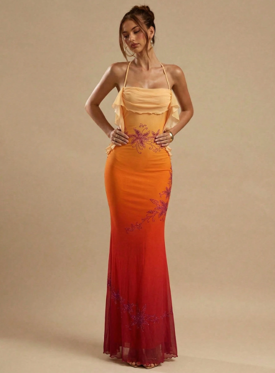 Stella Floral Ruffle Maxi Dress